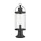 Z-Lite Roundhouse 1 Light Outdoor Pier Mounted Fixture, Black And Clear Seedy 569PHM-553PM-BK - alternate 1